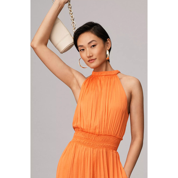 NWT Anthropologie Halter Orange Jumpsuit - Medium - Picture 3 of 7